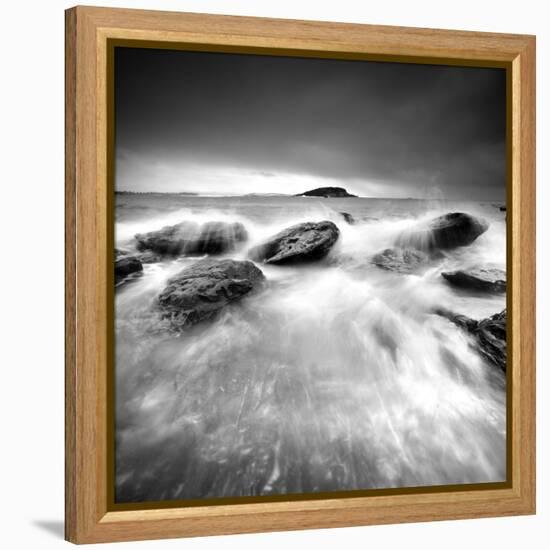 Waves on Rocks-null-Framed Premier Image Canvas