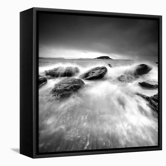 Waves on Rocks-null-Framed Premier Image Canvas