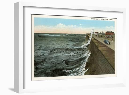 Waves on Seawall, Galveston, Texas-null-Framed Art Print