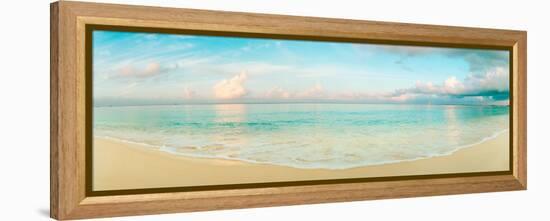 Waves on the Beach, Seven Mile Beach, Grand Cayman, Cayman Islands-null-Framed Premier Image Canvas