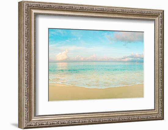 Waves on the beach, Seven Mile Beach, Grand Cayman, Cayman Islands-null-Framed Photographic Print