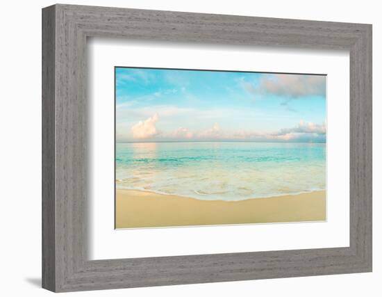 Waves on the beach, Seven Mile Beach, Grand Cayman, Cayman Islands-null-Framed Photographic Print