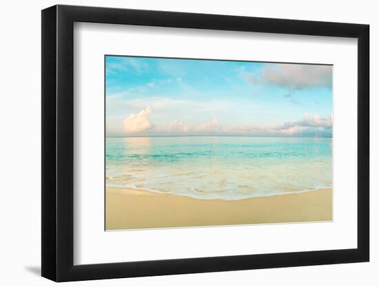 Waves on the beach, Seven Mile Beach, Grand Cayman, Cayman Islands-null-Framed Photographic Print