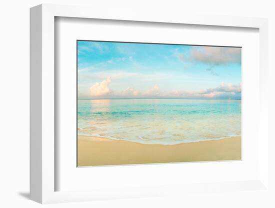 Waves on the beach, Seven Mile Beach, Grand Cayman, Cayman Islands-null-Framed Photographic Print