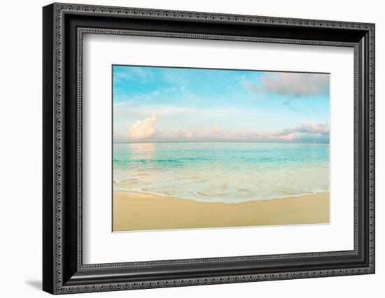 Waves on the beach, Seven Mile Beach, Grand Cayman, Cayman Islands-null-Framed Photographic Print