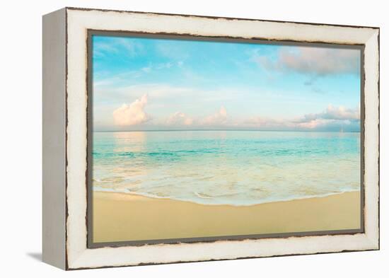 Waves on the beach, Seven Mile Beach, Grand Cayman, Cayman Islands-null-Framed Premier Image Canvas