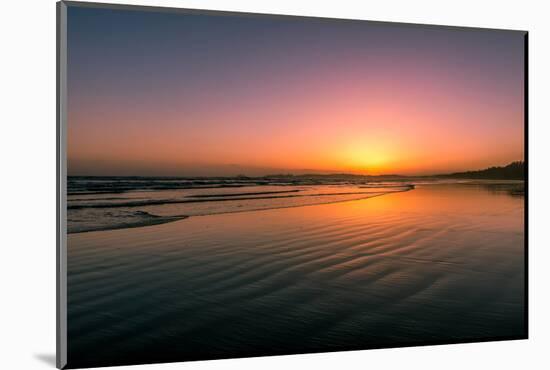 Waves rolling into Long Beach at sunset, Pacific Rim National Park Reserve, Vancouver Island, Br...-null-Mounted Photographic Print