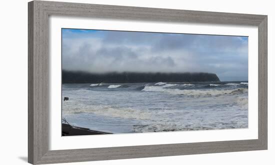 Waves splashing on the beach, Bruce Bay, Westland District, West Coast, South Island, New Zealand-null-Framed Photographic Print