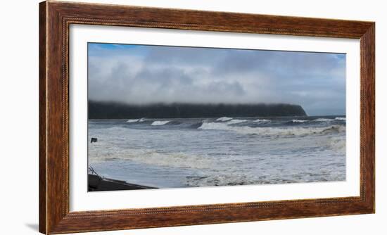 Waves splashing on the beach, Bruce Bay, Westland District, West Coast, South Island, New Zealand-null-Framed Photographic Print