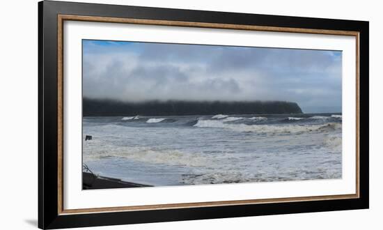 Waves splashing on the beach, Bruce Bay, Westland District, West Coast, South Island, New Zealand-null-Framed Photographic Print