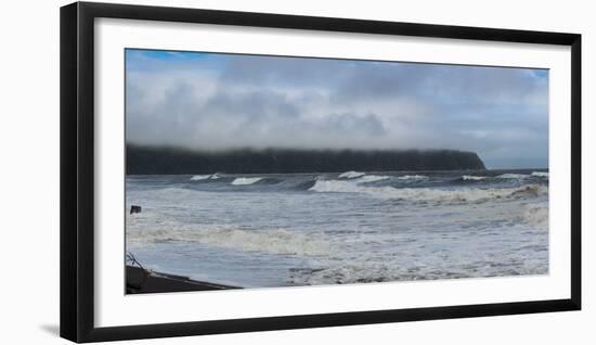 Waves splashing on the beach, Bruce Bay, Westland District, West Coast, South Island, New Zealand-null-Framed Photographic Print