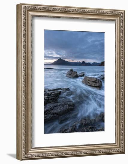 Waves washing up Elgol beach, Isle of Skye, Scotland-Ross Hoddinott-Framed Photographic Print