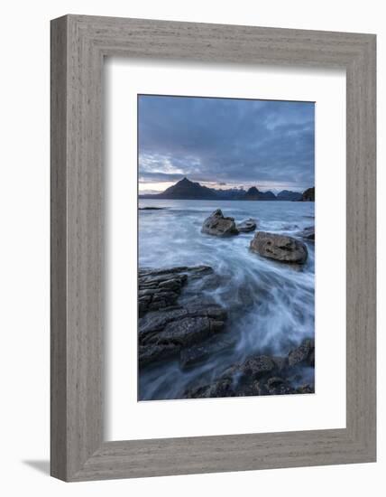 Waves washing up Elgol beach, Isle of Skye, Scotland-Ross Hoddinott-Framed Photographic Print