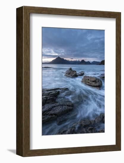 Waves washing up Elgol beach, Isle of Skye, Scotland-Ross Hoddinott-Framed Photographic Print