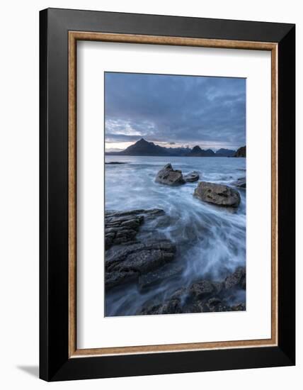 Waves washing up Elgol beach, Isle of Skye, Scotland-Ross Hoddinott-Framed Photographic Print