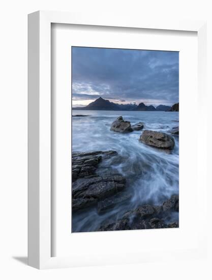 Waves washing up Elgol beach, Isle of Skye, Scotland-Ross Hoddinott-Framed Photographic Print