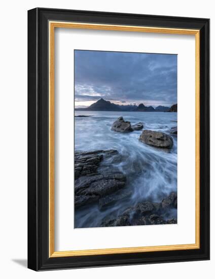 Waves washing up Elgol beach, Isle of Skye, Scotland-Ross Hoddinott-Framed Photographic Print