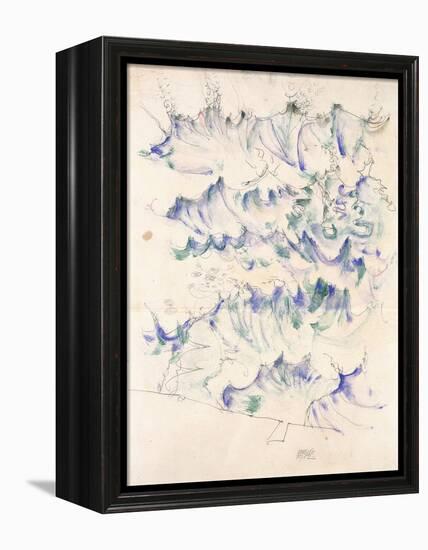 Waves. Wellen. Egon Schiele. Gouache and Pencil on Buff Paper, 1912-Egon Schiele-Framed Premier Image Canvas