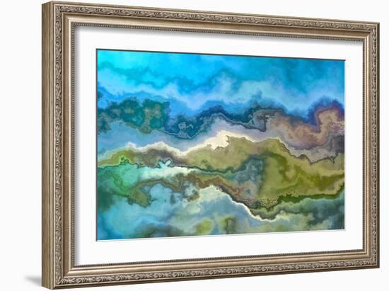 Wavescape Blue And Green-Cora Niele-Framed Giclee Print