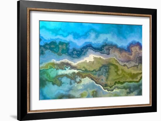 Wavescape Blue And Green-Cora Niele-Framed Giclee Print