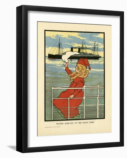 Waving at Steamer-Charles Robinson-Framed Art Print