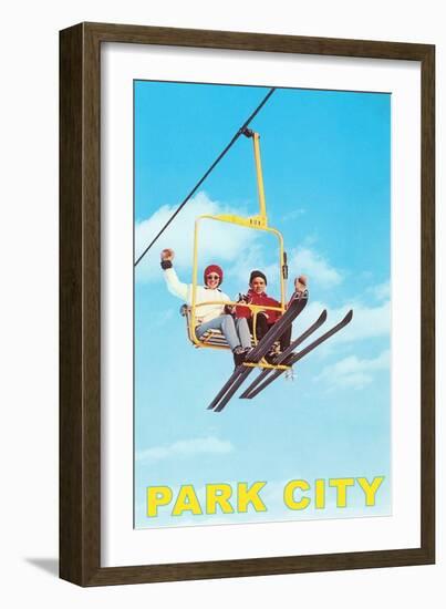 Waving from Ski Lift, Park City, Utah-null-Framed Art Print