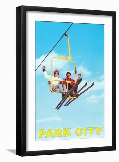 Waving from Ski Lift, Park City, Utah-null-Framed Art Print