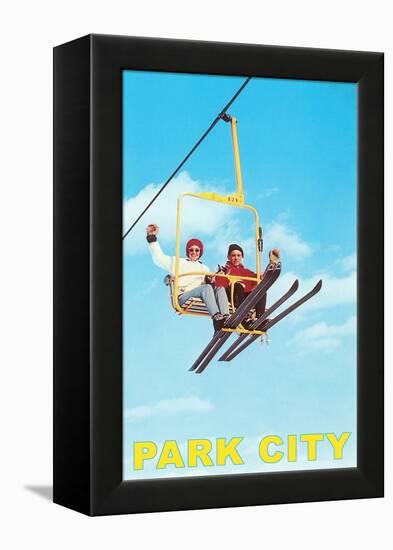 Waving from Ski Lift, Park City, Utah-null-Framed Stretched Canvas