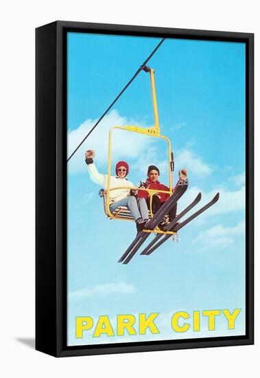 Waving from Ski Lift, Park City, Utah-null-Framed Stretched Canvas