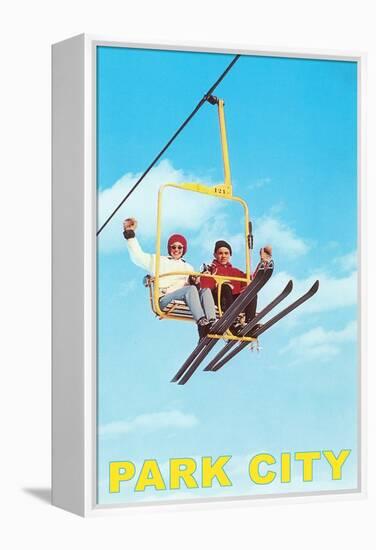Waving from Ski Lift, Park City, Utah-null-Framed Stretched Canvas