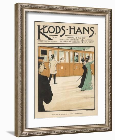 Waving Goodbye to Travellers on a Danish Railway Train-Paul Fischer-Framed Art Print