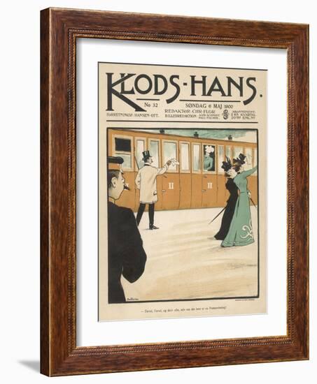 Waving Goodbye to Travellers on a Danish Railway Train-Paul Fischer-Framed Art Print