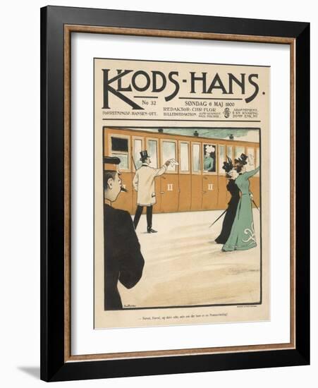 Waving Goodbye to Travellers on a Danish Railway Train-Paul Fischer-Framed Art Print