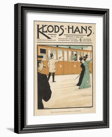 Waving Goodbye to Travellers on a Danish Railway Train-Paul Fischer-Framed Art Print