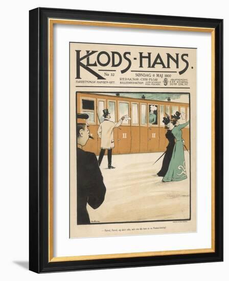 Waving Goodbye to Travellers on a Danish Railway Train-Paul Fischer-Framed Art Print