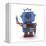 Waving Vintage Toy Robot-badboo-Framed Stretched Canvas