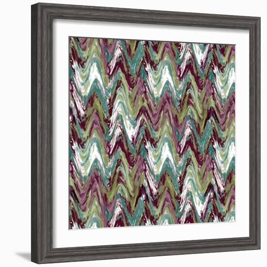 Wavy Stripe Aubergine-Bill Jackson-Framed Giclee Print