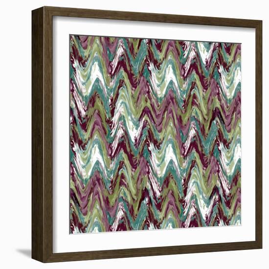 Wavy Stripe Aubergine-Bill Jackson-Framed Giclee Print