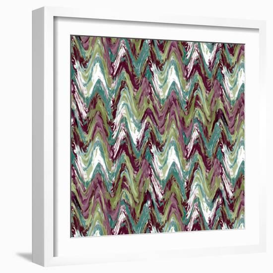 Wavy Stripe Aubergine-Bill Jackson-Framed Giclee Print