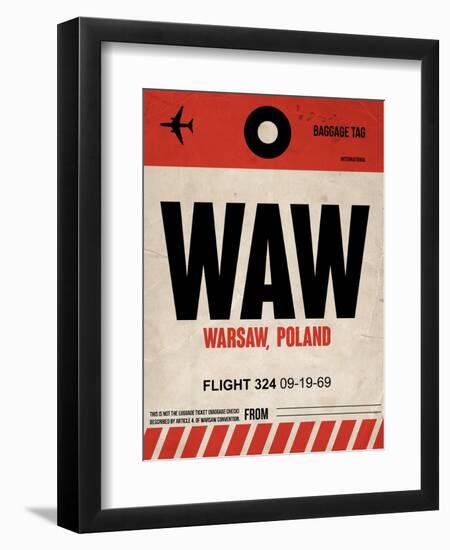 WAW Warsaw Luggage Tag I-NaxArt-Framed Art Print