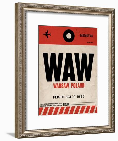 WAW Warsaw Luggage Tag I-NaxArt-Framed Art Print