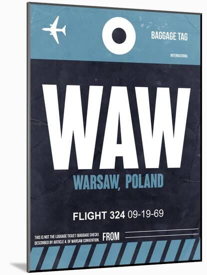 WAW Warsaw Luggage Tag II-NaxArt-Mounted Art Print