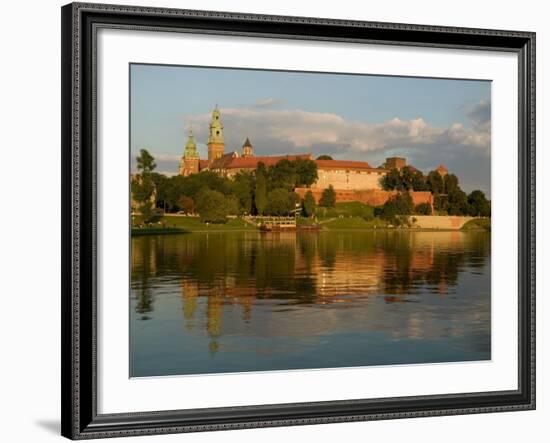 Wawel Hill with Royal Castle and Cathedral, Vistula River, Krakow, Poland-David Barnes-Framed Photographic Print