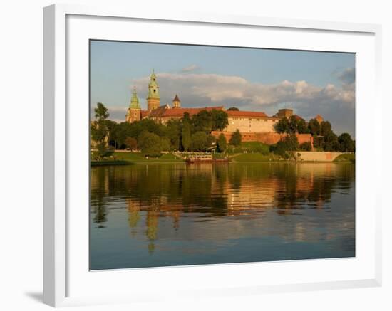 Wawel Hill with Royal Castle and Cathedral, Vistula River, Krakow, Poland-David Barnes-Framed Photographic Print