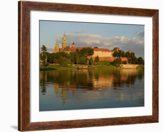 Wawel Hill with Royal Castle and Cathedral, Vistula River, Krakow, Poland-David Barnes-Framed Photographic Print