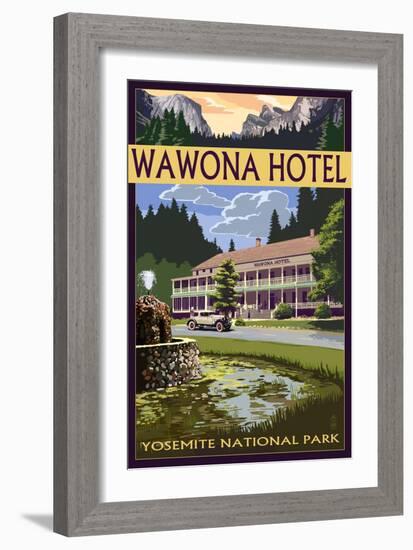 Wawona Hotel - Yosemite National Park - California-Lantern Press-Framed Art Print