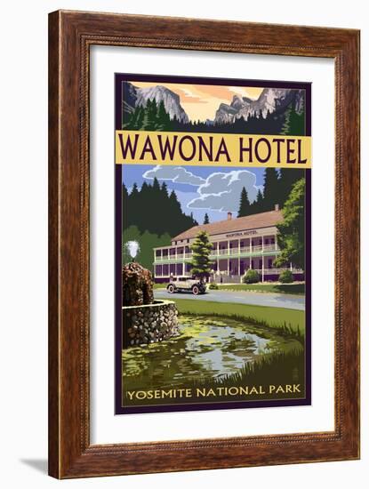 Wawona Hotel - Yosemite National Park - California-Lantern Press-Framed Art Print