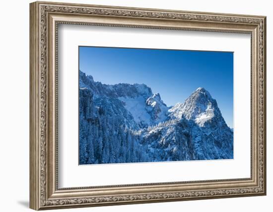 Waxenstein, Hšllental, Winter, Mountaineering, Aerial Shot-Frank Fleischmann-Framed Photographic Print