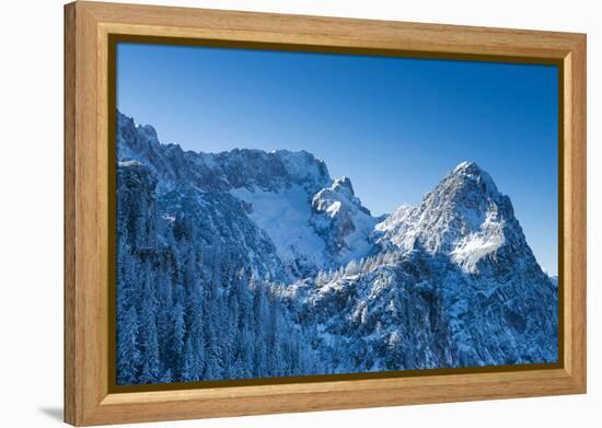 Waxenstein, Hšllental, Winter, Mountaineering, Aerial Shot-Frank Fleischmann-Framed Premier Image Canvas