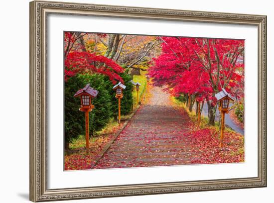 Way to Chureito Pagoda in Autumn, Fujiyoshida, Japan-Bule Sky Studio-Framed Photographic Print